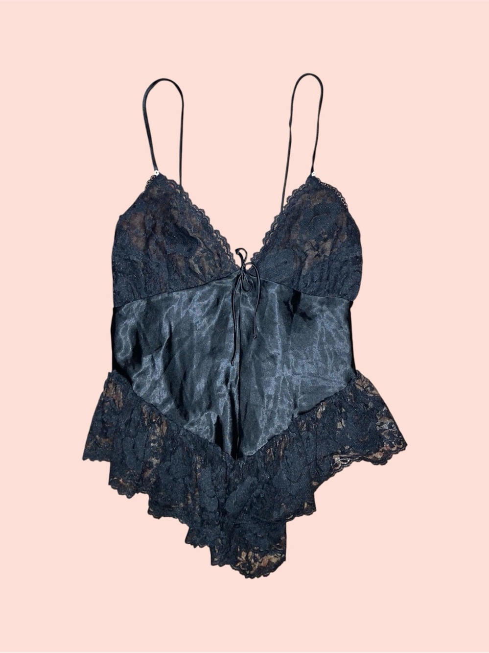 Vintage Black Lace Babydoll